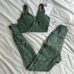 Buffbanny sports bra & leggings set - green - XXS/XS